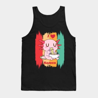 Axolotl Eating Ramen Tank Top